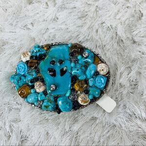 Boutique Craftsman Belt Buckle Turquoise 3 x 4"